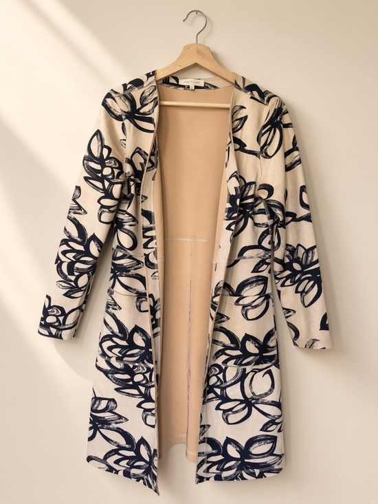 Solitaire Jackets & Blazers - Solitaire open-front floral duster cardigan